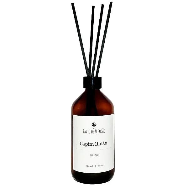 Difusor Capim Limão 250ml Pavio de Algodão