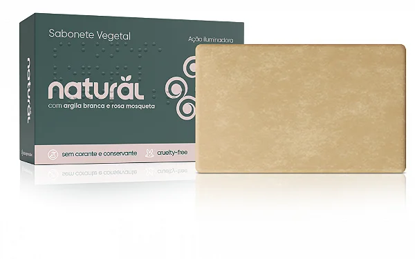 Sabonete em Barra Natural com Argila Branca e Óleo de Rosa Mosqueta 95g Orgânico Natural