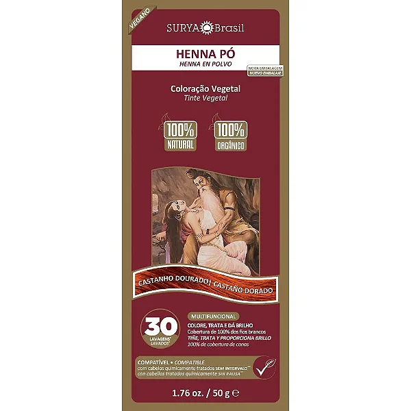 HENNA PO 50G CASTANHO DOURADO