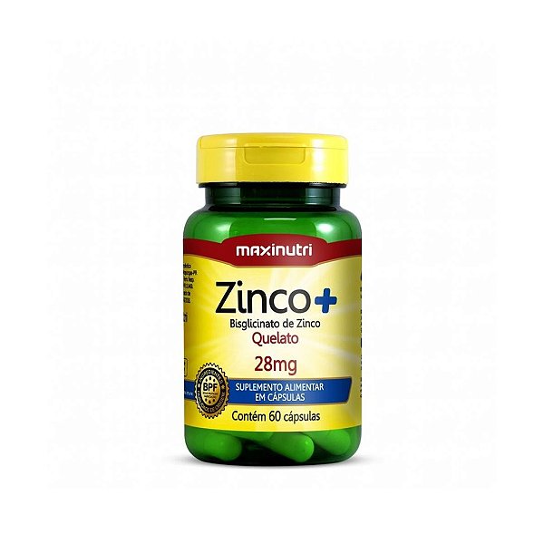 Zinco + Quelato 28Mg 60 Caps - MaxiNutri