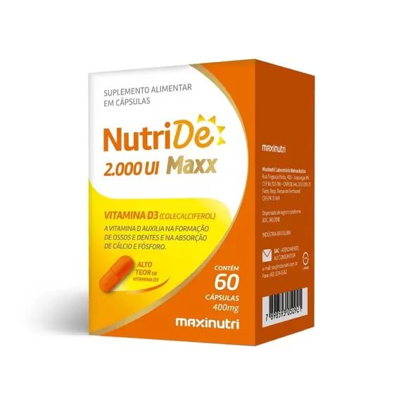 Nutridê Vitamina D 2.000 Ui 60 Caps - MaxiNutri