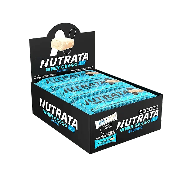 Barra de Proteína Whey Grego 12und Sabor Beijinho - Nutrata