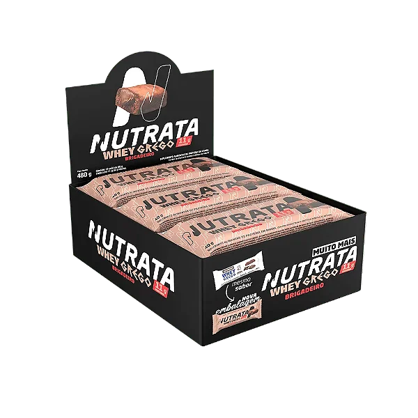 Barra de Proteína Whey Grego 12und Sabor Brigadeiro - Nutrata