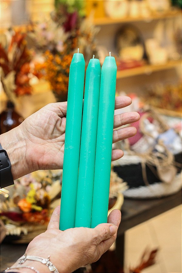 Vela para castiçais, cor Verde (unitário)