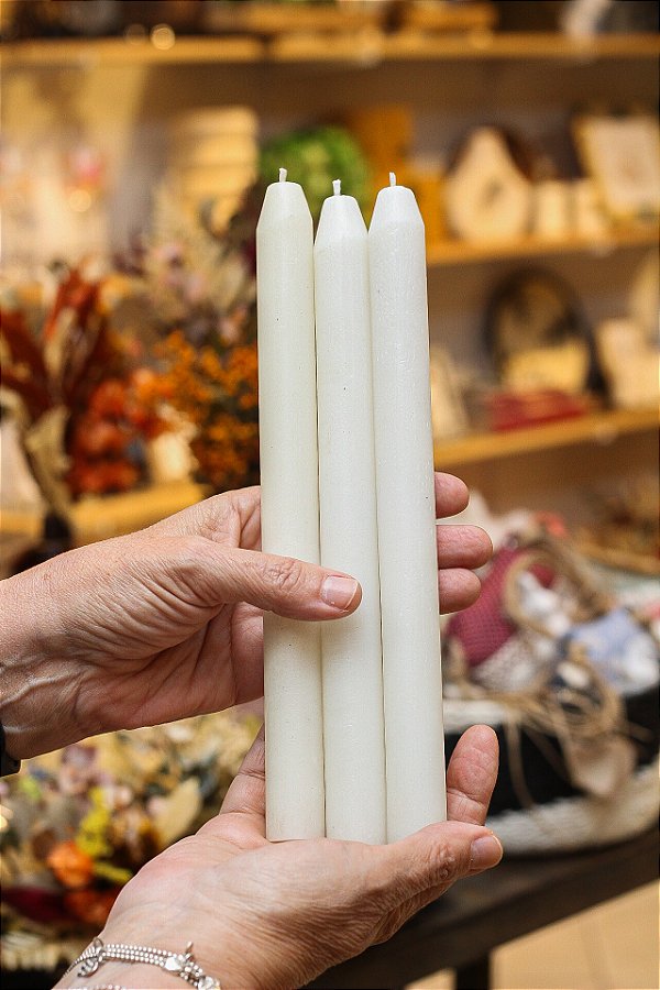 Vela para castiçais, cor off white (unitário)