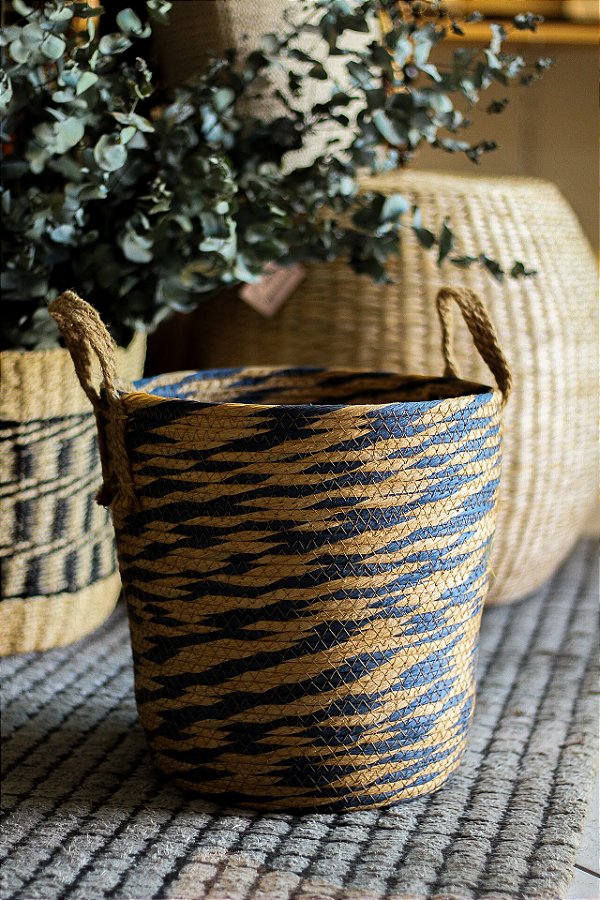 CESTO DE SEAGRASS LISTRADO (PEQ.)