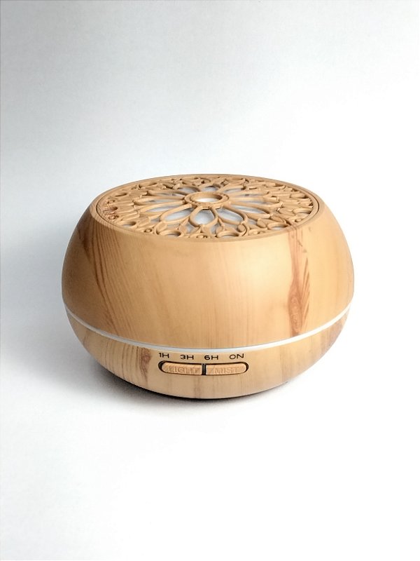 Umidificador De Ar 300ml tipo madeira com luzes LED Difusor do Óleo Essencial