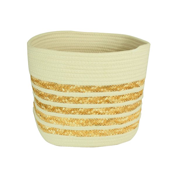 CESTO DE ALGODÃO CRU E FIBRA NATURAL -AC073G