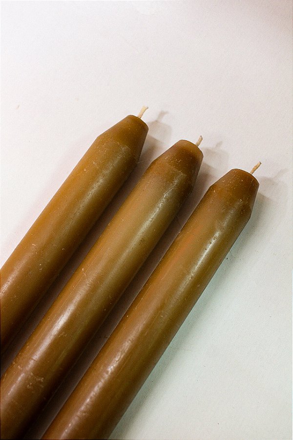 Vela para castiçais, cor caramelo (unitário)