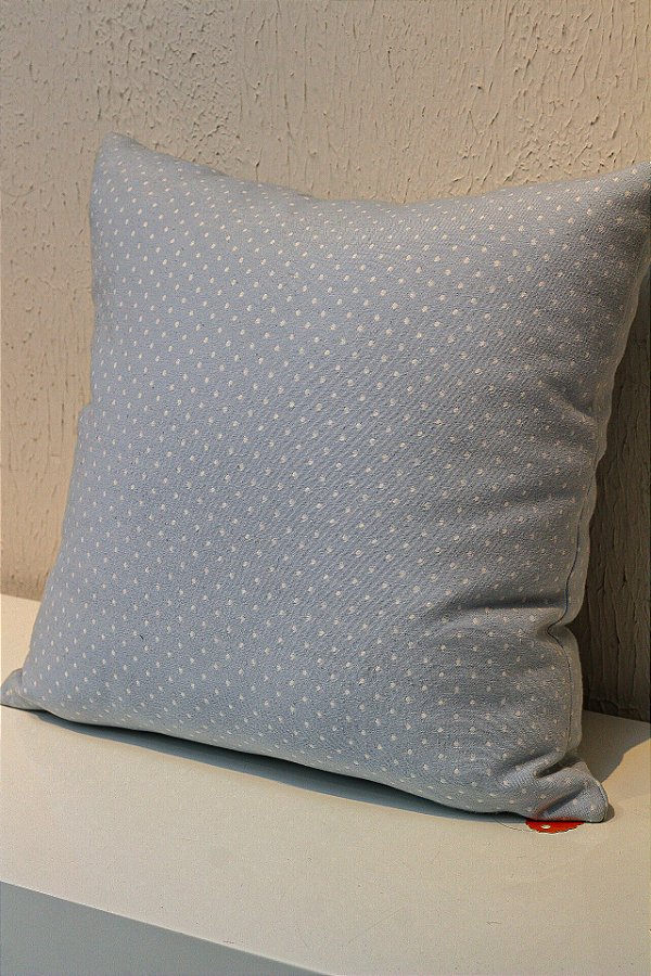 ALMOFADA EM LINHO RÚSTICO POA AZUL BEBE QUADRADA 50 X50