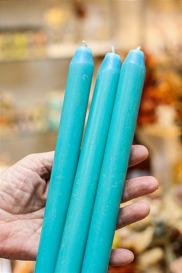Vela para castiçais, cor Azul claro (unitário)
