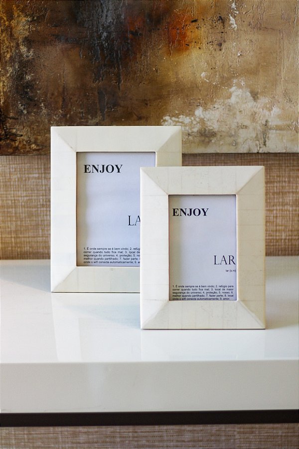 Porta Retrato em resina Off-white