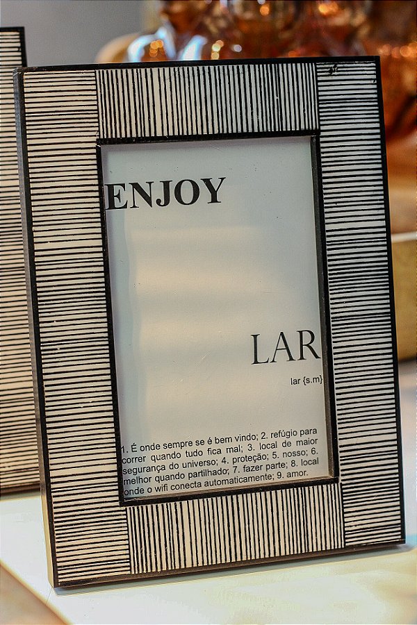 Porta Retrato de osso preto e branco