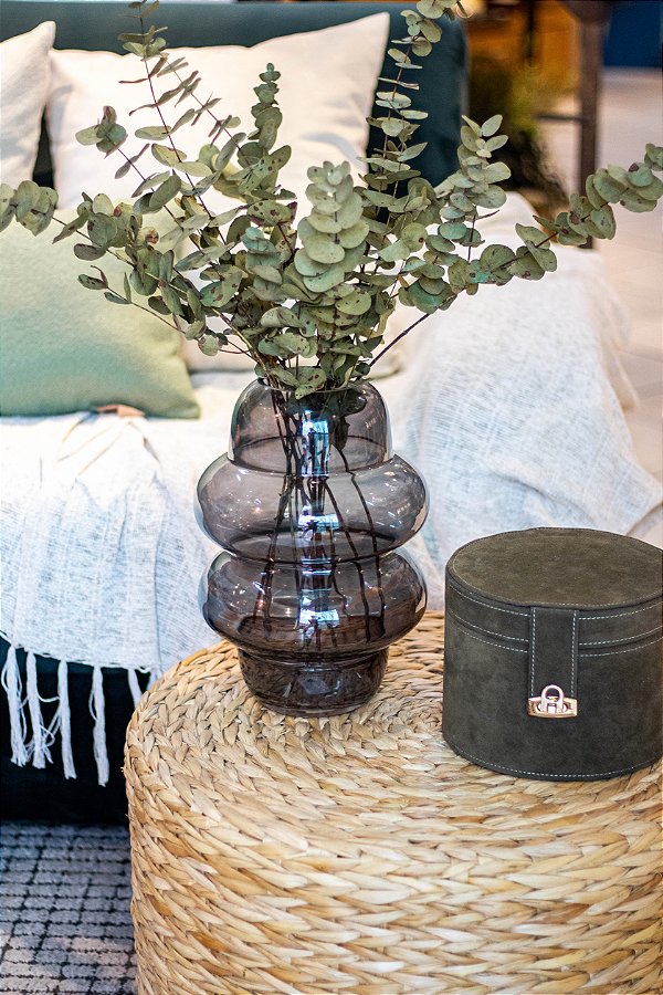 Vaso de vidro ondulado G