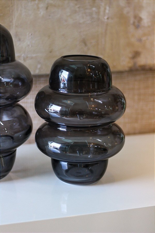 Vaso de vidro ondulado P