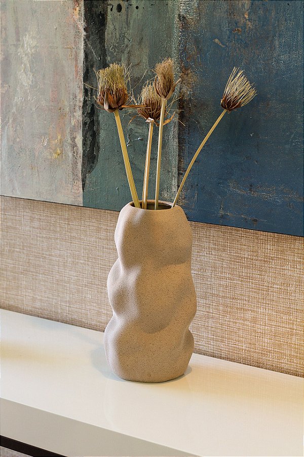 Vaso minimalista areia