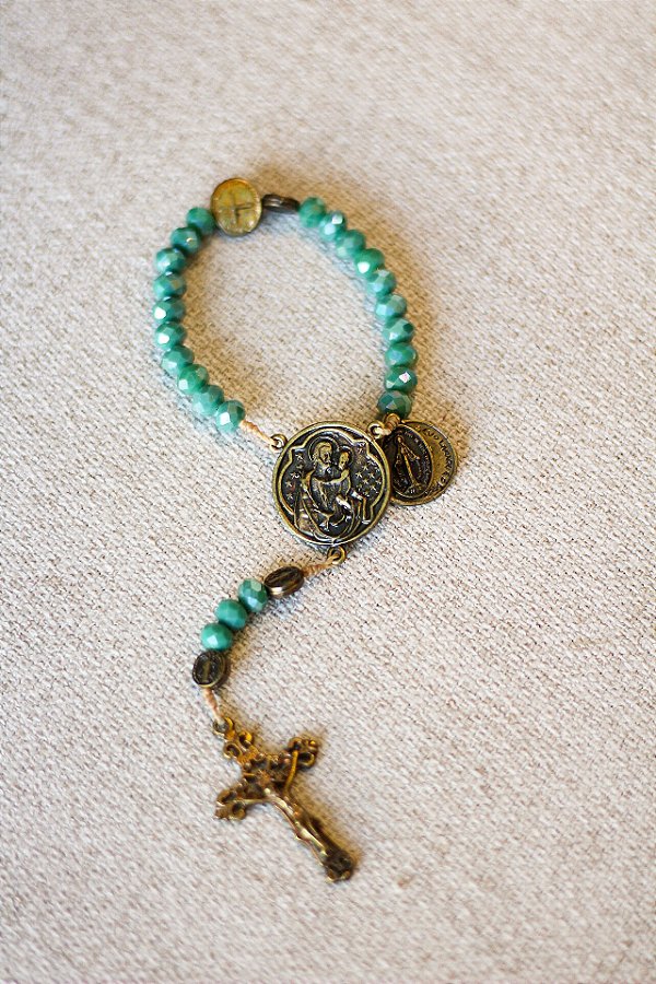 TERÇO DE BOLSO, TOM AZUL TIFFANY