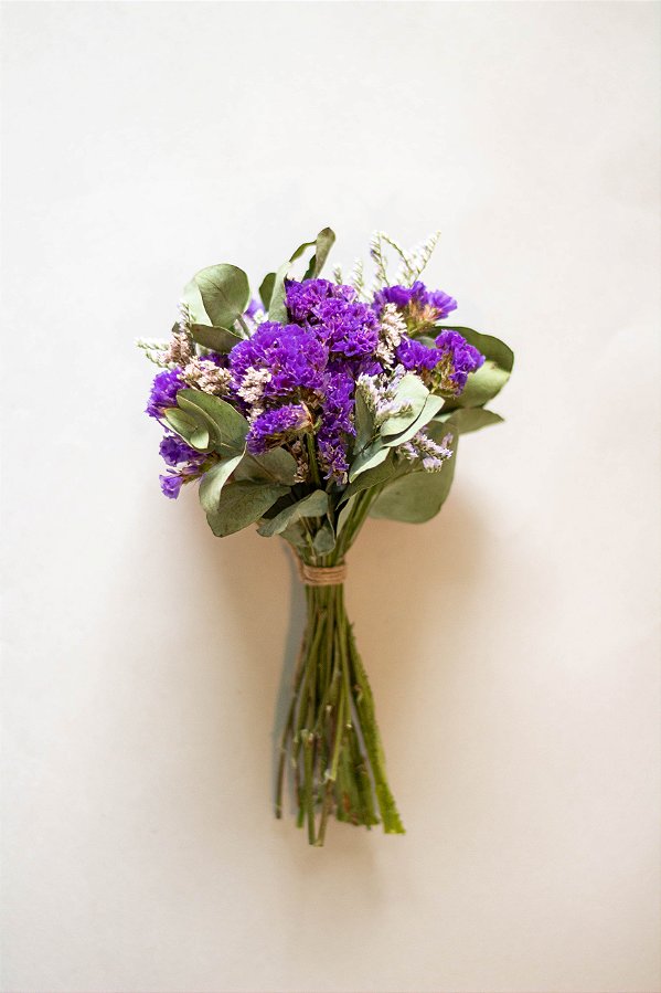 Mini buquê com Flores desidratadas - Liz roxa