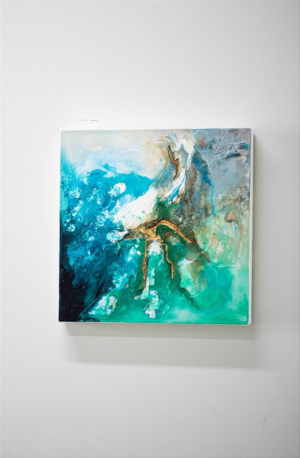 Tela 1 Abstrata tons de azul, 30x30cm