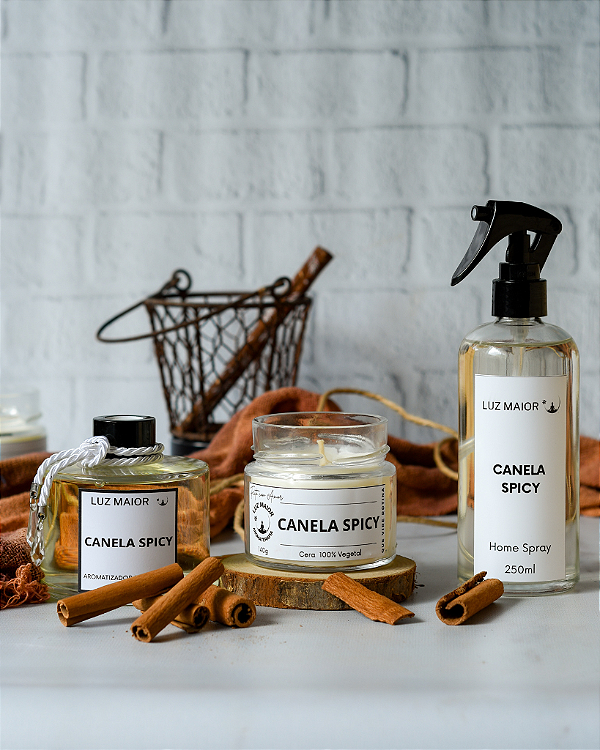 Trio Canela Spicy - Vela + Home Spray + Aromatizador