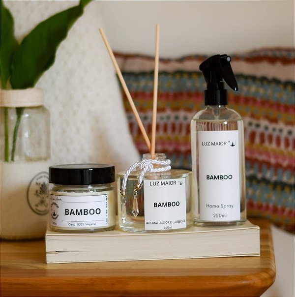 Trio Bamboo - Vela + Home Spray + Aromatizador
