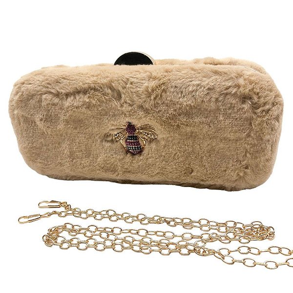 Clutch de Festa Tecido Pelúcia Premium