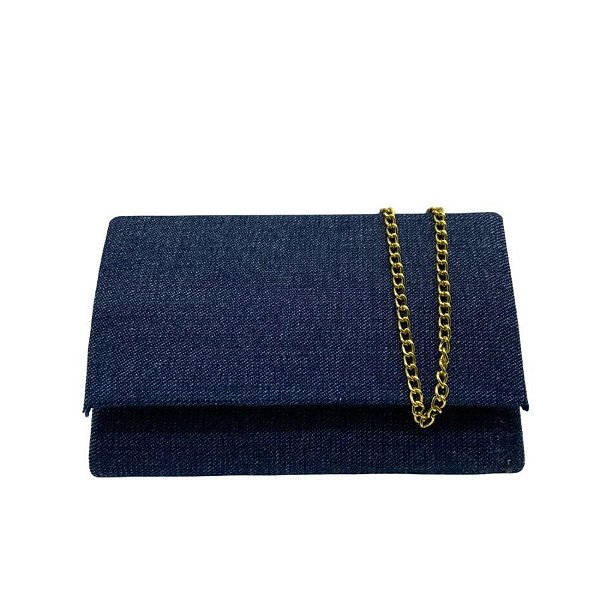 Bolsa de Festa Pequena Jeans Liso Clássica