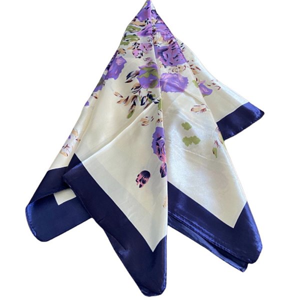 Lenço Acetinado 90X90 Estampa Floral