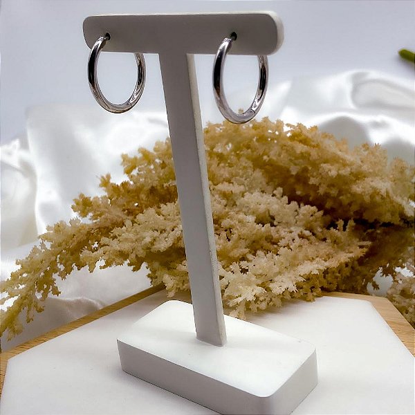BRINCO ARGOLINHA CLICK  AÇO INOX PRATEADA 2,2CM  - "G"