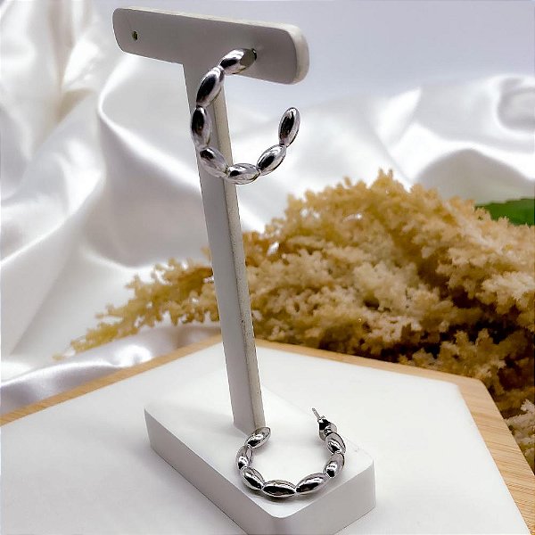 BRINCO ARGOLA AÇO INOX 2,4 CM - PRATEADO