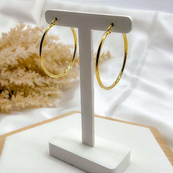 ARGOLA AÇO INOX 4CM  - DOURADA