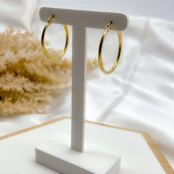 ARGOLA AÇO INOX 3CM  - DOURADA