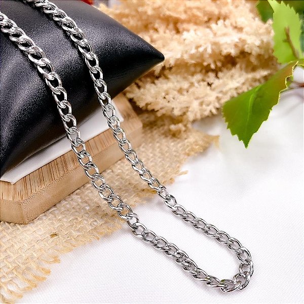 CORRENTE AÇO INOX GRUMET 1.6MM  60 CM - PRATEADA