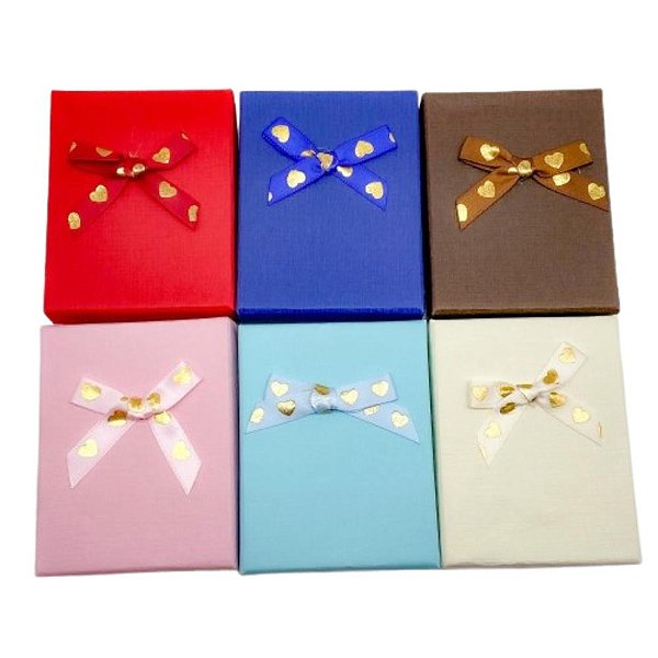 CAIXINHA DE PRESENTE  7X9CM ESTAMPA LISA - CORES SORTIDAS