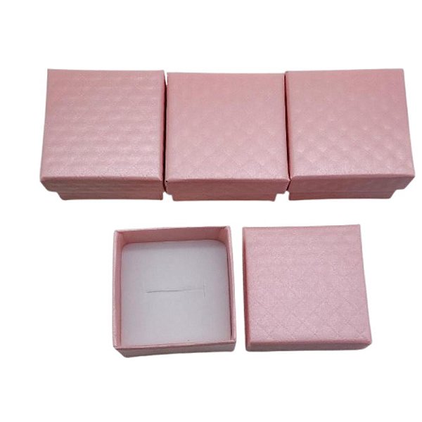 CAIXINHA DE PRESENTE  5X5CM ESTAMPA RELEVO - ROSA