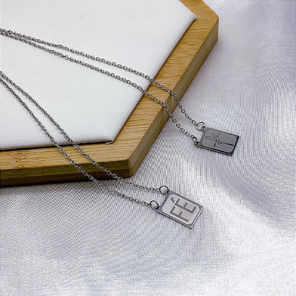 ESCAPULÁRIO AÇO INOXIDÁVEL PRATEADO 60 CM -  FÉ