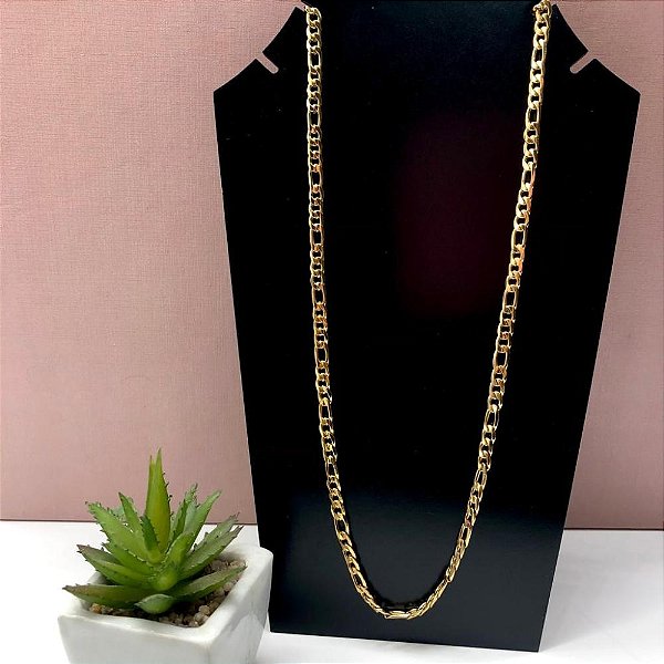 CORRENTE AÇO INOX 316L FÍGARO 1.6 MASCULINA 60 CM - DOURADA