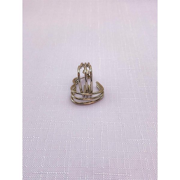 BRINCO AÇO INOX ARGOLA 3 FIOS LISA - PRATEADA