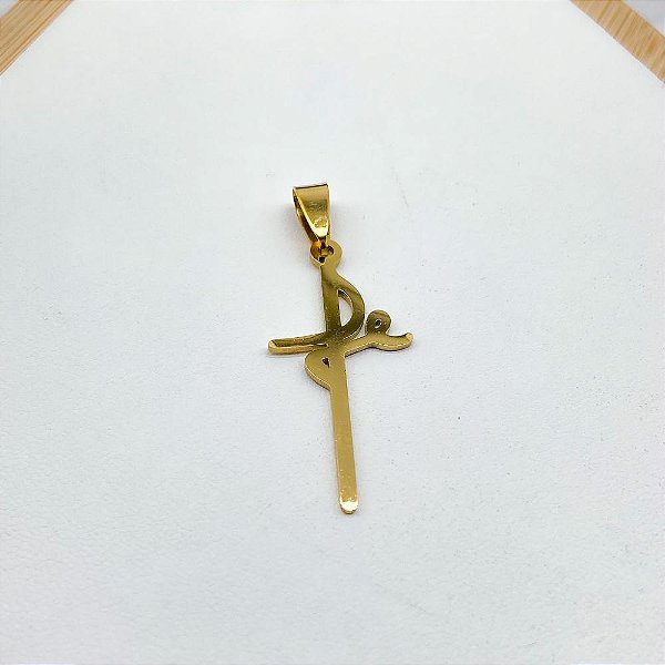 PINGENTE AÇO INOXIDÁVEL FÉ - DOURADO