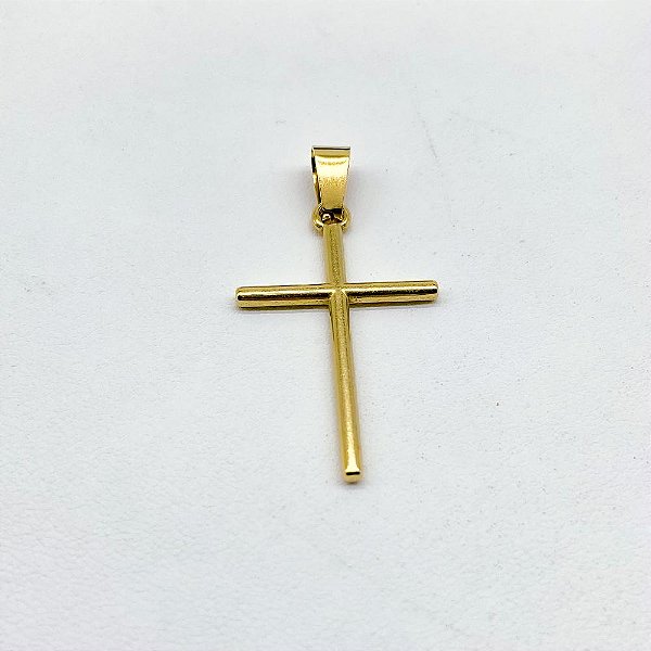 PINGENTE AÇO INOXIDÁVEL CRUZ - DOURADO