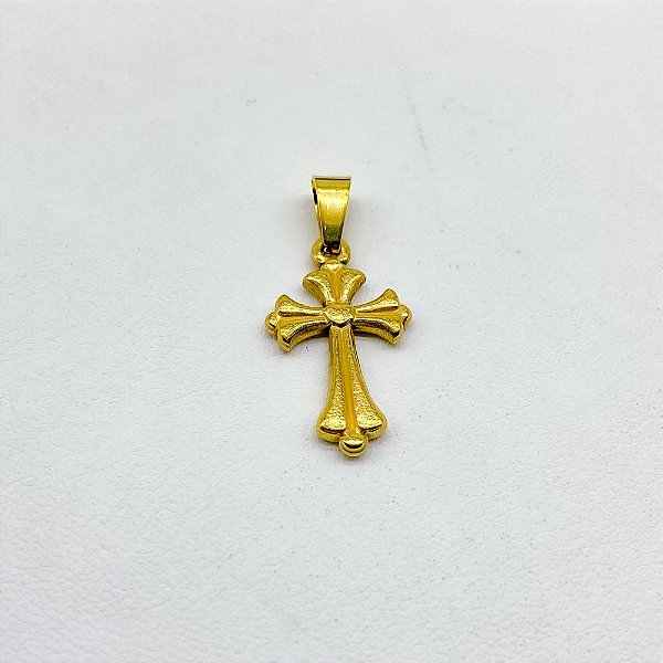 PINGENTE AÇO INOXIDÁVEL CRUZ - DOURADO