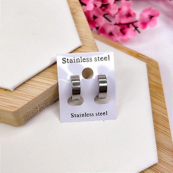 BRINCO ARGOLINHA CLICK AÇO INOX - PRATEADA