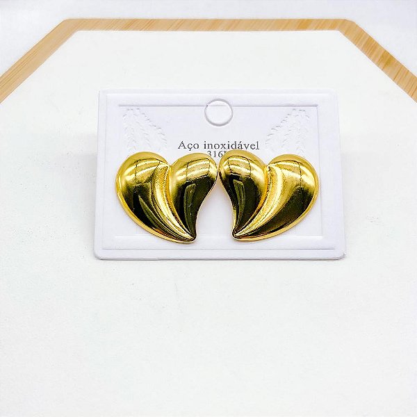 BRINCO AÇO INOXIDÁVEL CORAÇÃO - DOURADO