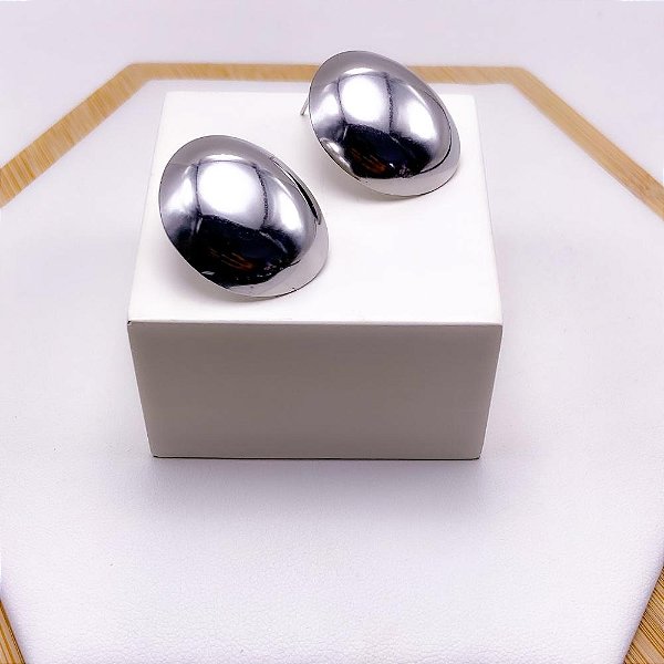 BRINCO  AÇO INOXIDÁVEL GEOMÉTRICO  - PRATEADO