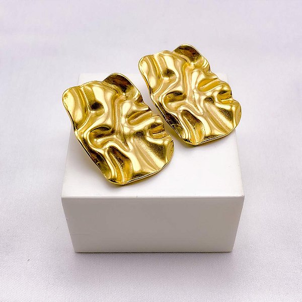 BRINCO AÇO INOXIDÁVEL GEOMÉTRICO - DOURADO