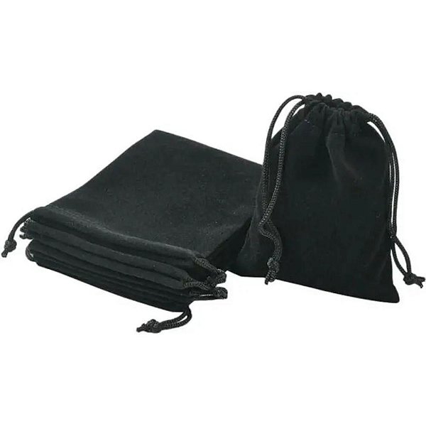 KIT 10 SAQUINHOS DE VELUDO 7X9 CM  P - PRETO