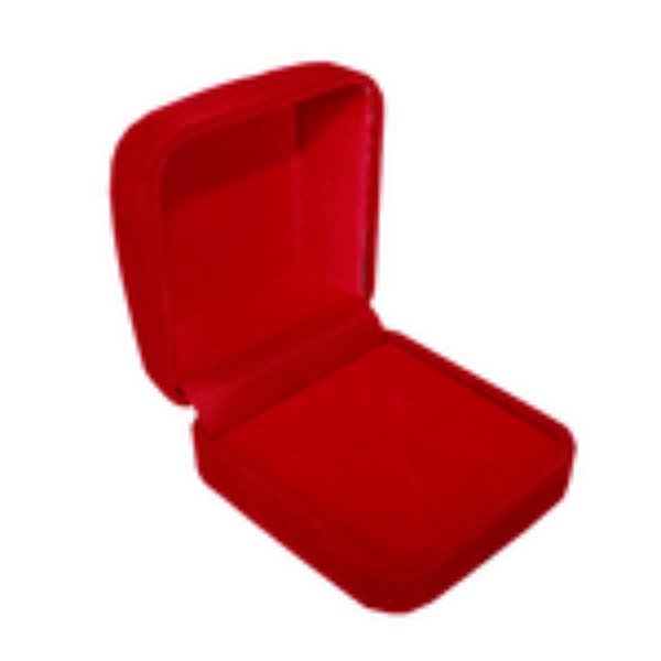 CAIXA VELUDO PARA CONJUNTO COLAR E BRINCO QUADRADA - VERMELHA
