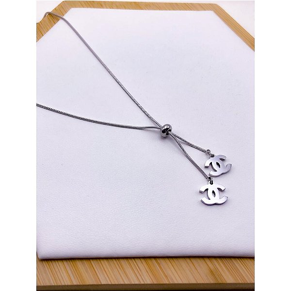 COLAR AÇO INOXIDÁVEL 45 CM GRAVATINHA INSPIRE-SE - PRATEADO