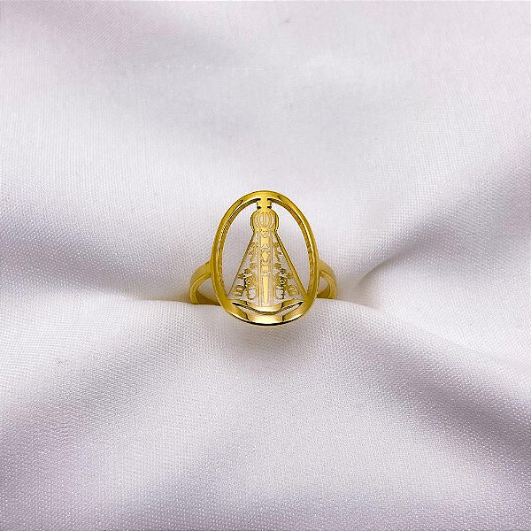 ANEL DE AÇO INOXIDÁVEL NOSSA SENHORA  - DOURADO