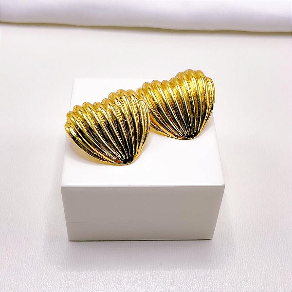 BRINCO AÇO INOXIDÁVEL CONCHA - DOURADO